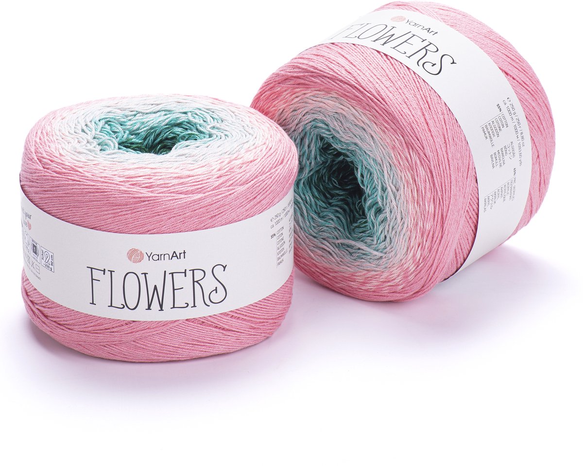 YarnArt Flowers Verloopgaren - 55% Katoen 45% Acryl - voor Haken en Breien - 250g / 1000m - Kleur 292