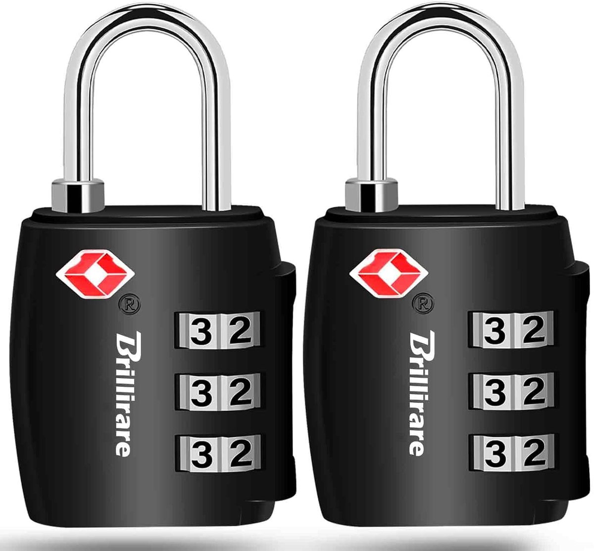 SnelShoppen - 2 Pack TSA Goedkeurde Slot, Metaal 3 Cijferig Waterdicht, Verstelbaar voor Koffers, Lockers, Sportscholen - Zwart