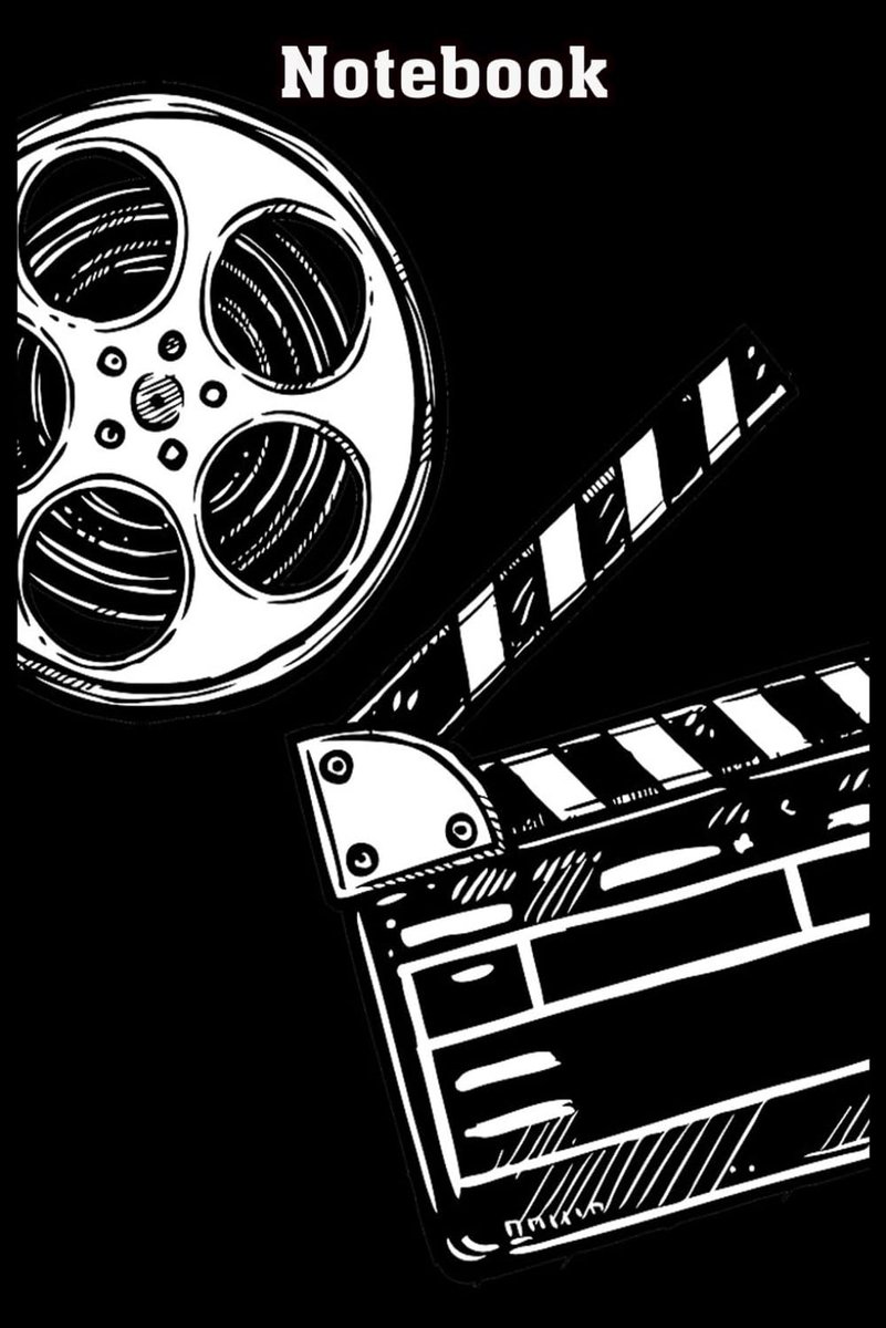 Notitieboek films en clapperboard - breedlijnig 110 pagina's - 6 x 9 inch - perfect voor schrijvers - ShopVlot