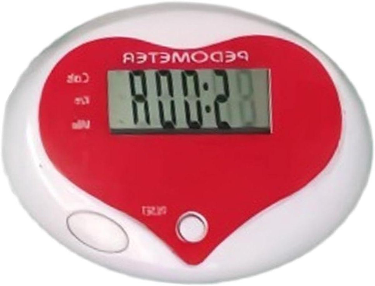 Stappenteller Hartvorm - Activiteitsmonitor Loopmeter - Fitness Doelen Behalen - Compact Clip-on Ontwerp - 5.1x4.3x2.1cm - Rood