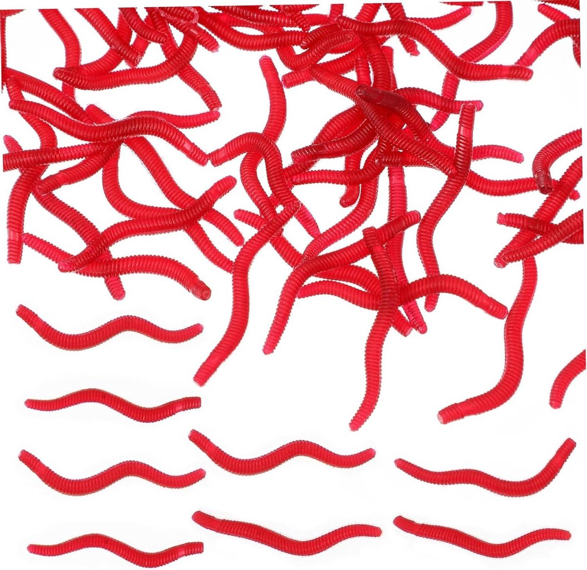 Nep Aardwormen - Vissen Lokazen - Vissen Lokken - Realistische Beweging - 4CM - Rood