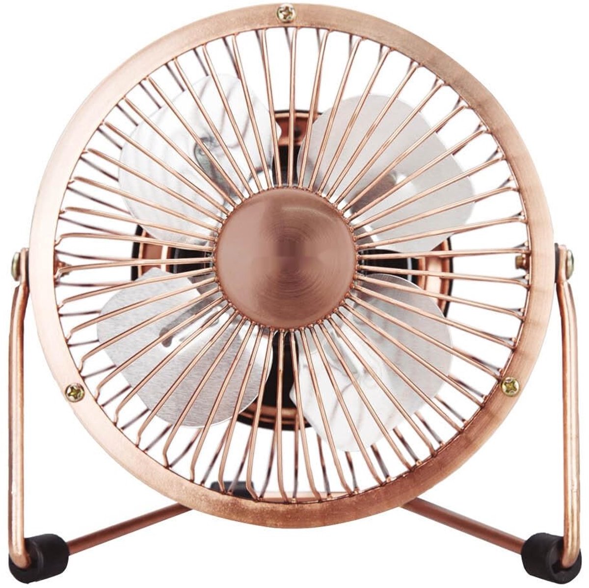 SnelShoppen - Tafelventilator Koper USB Oscillerend 2,5 W Perfect voor Thuis, Tuin, Keuken en Camping