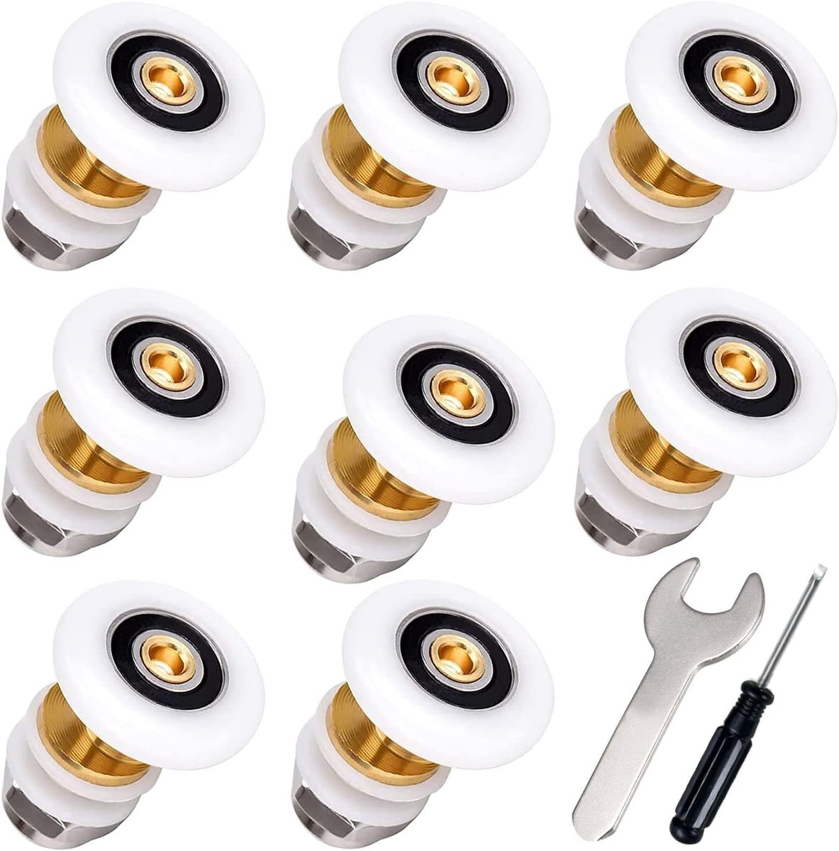 wieltjes 25mm Duschdeurwieltjes Vervangstukken voor douchecabines Duschdeur Schuifdeur Vervangwieltjes voor douchecabine deur 8 stuks (25MM)
