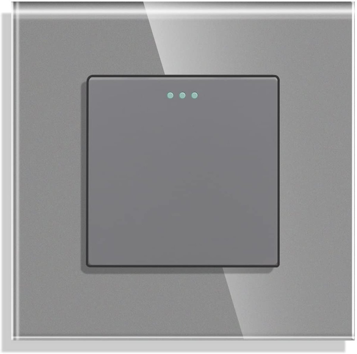 Rocker Schakelaar met een Glazen Paneel, Grijs Moderne Wandplaat, Elektrische Lichtschakelaar, 1 Voudig, 1- poliger Ausschalter, 10A 250V