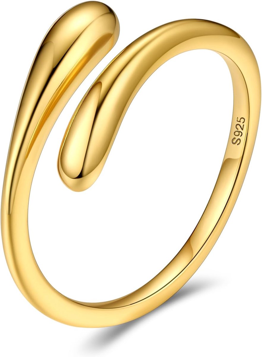 Zilveren ring voor dames, 925 zilver, open, verstelbare ring met