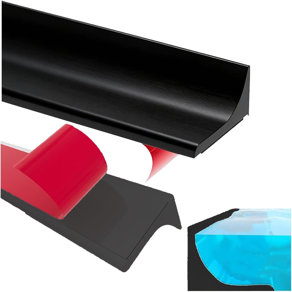 Afdichtstrip voor douche, 100 cm lang, zelfklevend, silicone, seal