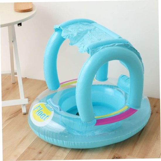 Baby Zwembad Float - Peuter Zwemband - Veilig Zwemmen - Met Zonnescherm - 68x58x56 cm - Blauw — afbeelding 3