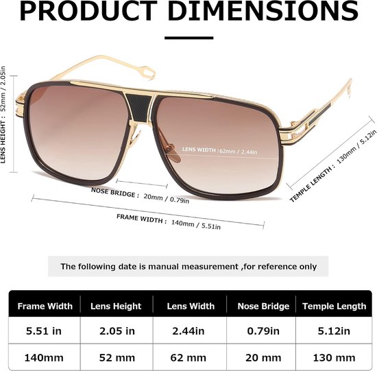 Zonnebril Voor Mannen Retor Goggle Metalen Frame Klassieke Eyewear AE0336 — afbeelding 5