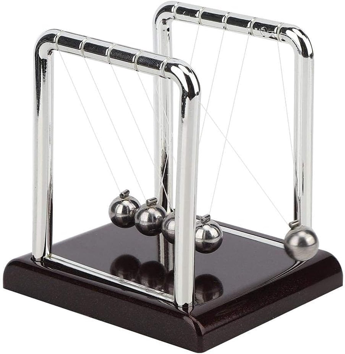 Cradle Klassieke Newton Slinger, 5 Bal Balans Fysica Evenwicht, Newton's Cradle Evenwichtsspel, Kantoorwerk Decoratie (L)