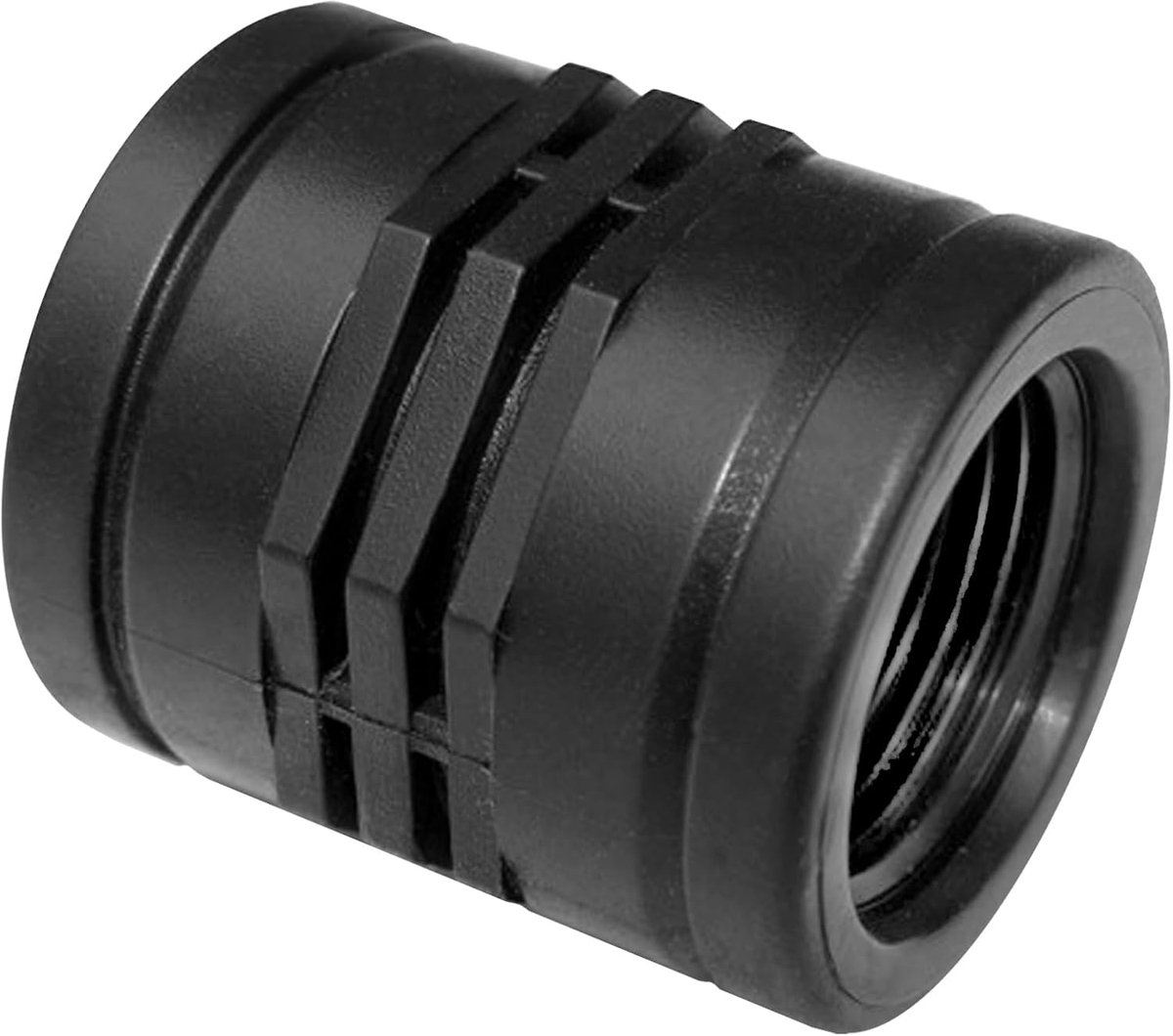 725456 Schroefdraadmof, vrouwelijk en vrouwelijk, 1 ¼ inch, van polyethyleen, schroefverbinding met 1/4 inch binnendraad, robuust en met standaardmaten