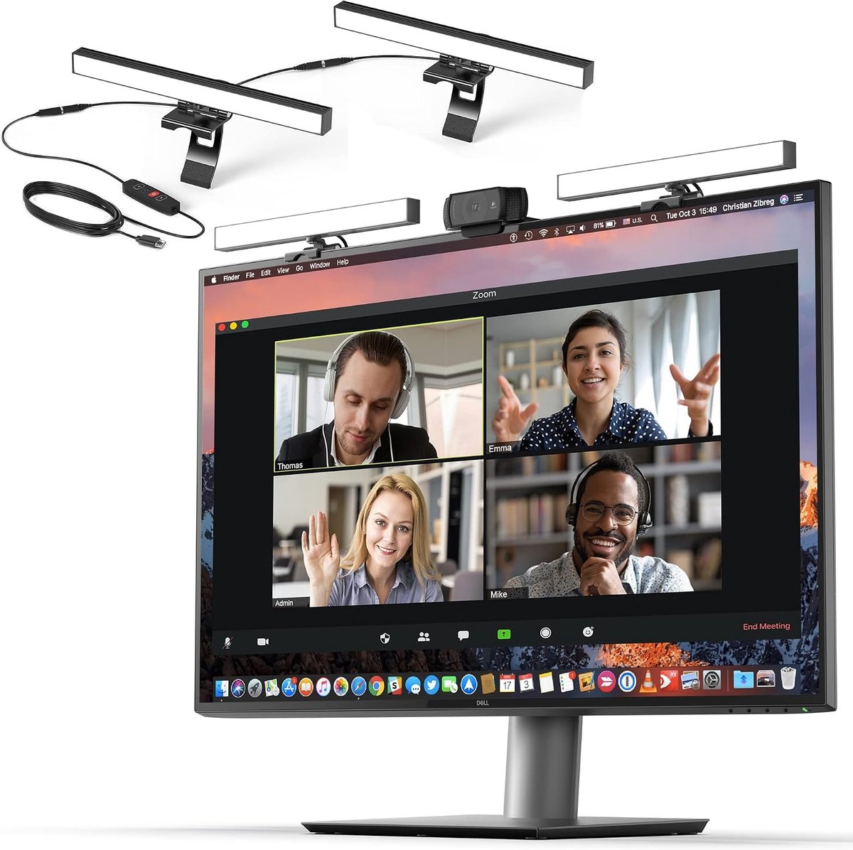 Video Conference Lighting - Webcamlicht voor streaming, LED-monitor