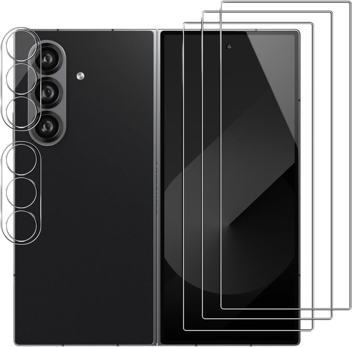 Displaybeschermfolie voor Samsung Galaxy Z Fold 7, gehard glas, cameralens, hardheidsgraad 9H, luchtbelvrij, anti-vingerafdruk, displaybescherming, 3 + 2 stuks