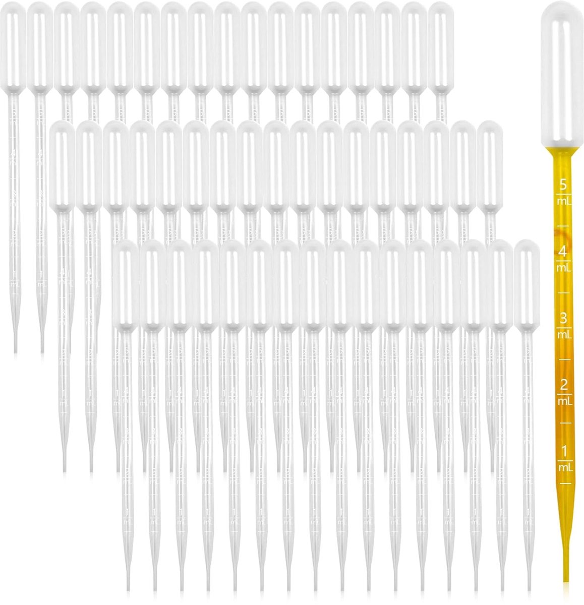 5 ml, 50 stuks pipetten pipetten druppelaar kunststof