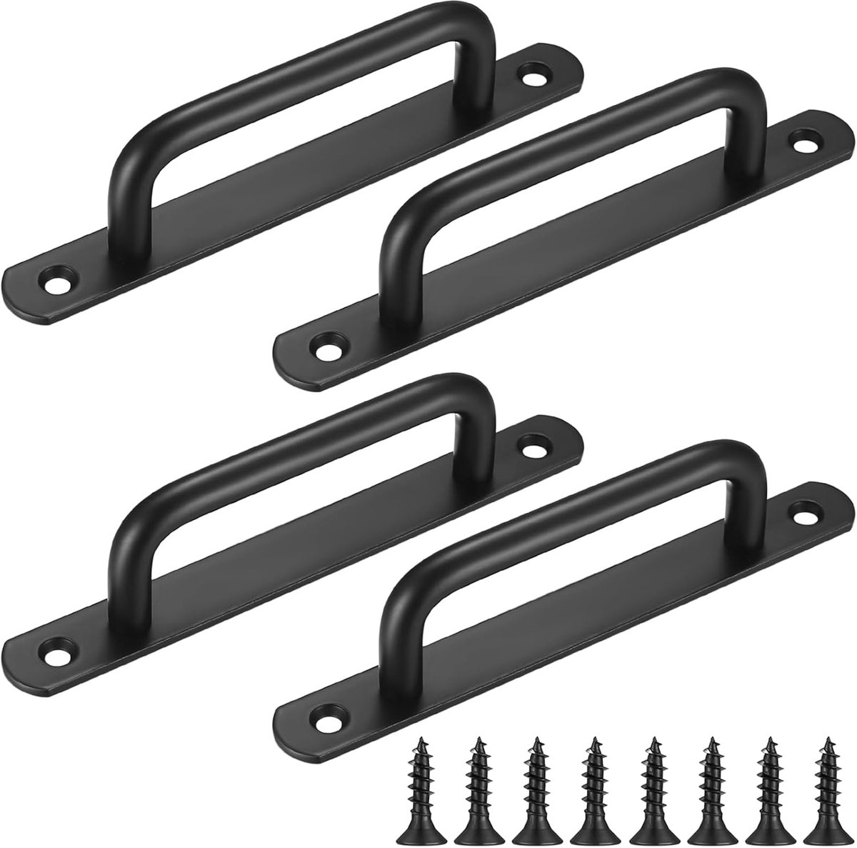 4 stuks schuifdeurgrepen, schuurdeurgrepen, roestvrij staal, zwarte