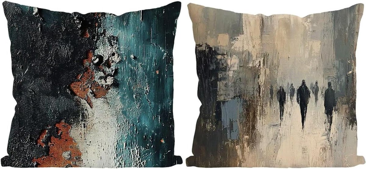 Buitenkussens - Kussenslopen Bankkussen - Woonkamer Decoratie - Dubbelzijdig Bedrukt - 80 x 80 cm - Abstract