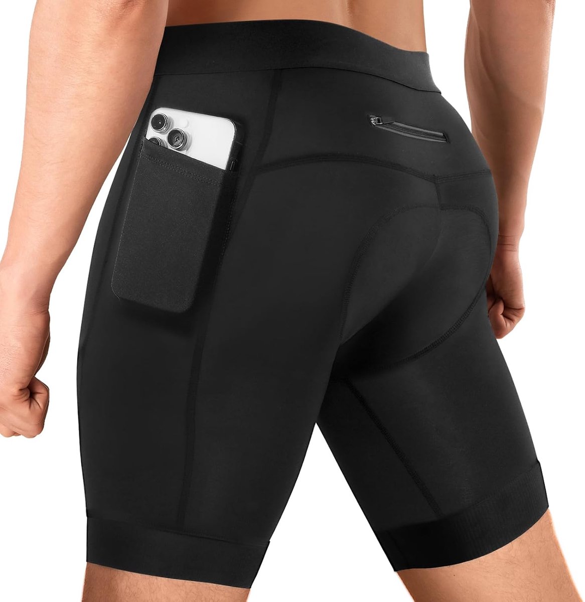 Fietsbroek voor heren, met 5D-zeem, korte ademende fietsbroek met