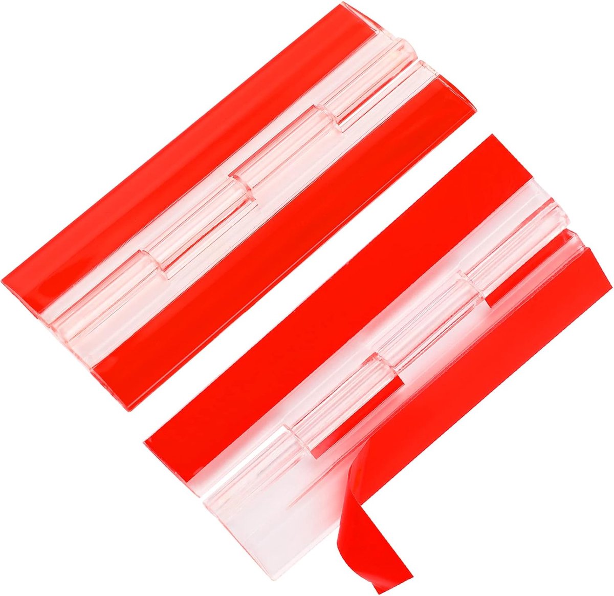 Scharnieren van acryl, 2 stuks, doorlopend, transparant, zelfklevend