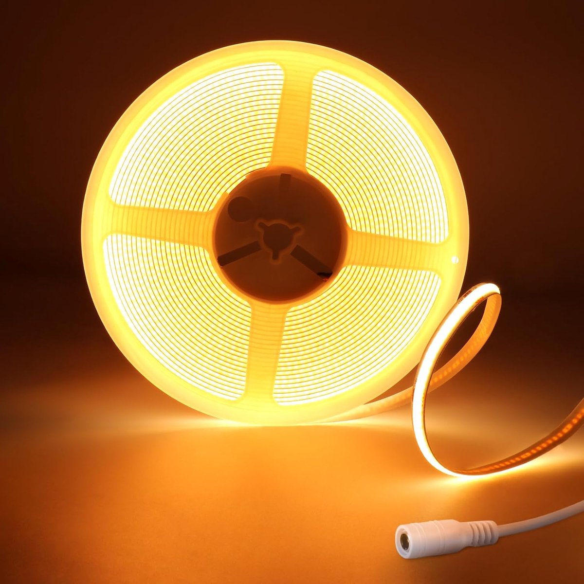 COB ledstrip, warm wit 3000 K, snijbare lichtstrip 10 m, 320 leds/m, CRI95, 8 mm breed, buigbaar, hoge helderheid, lichtstrip voor slaapkamer, keuken, doe-het-zelf (voeding