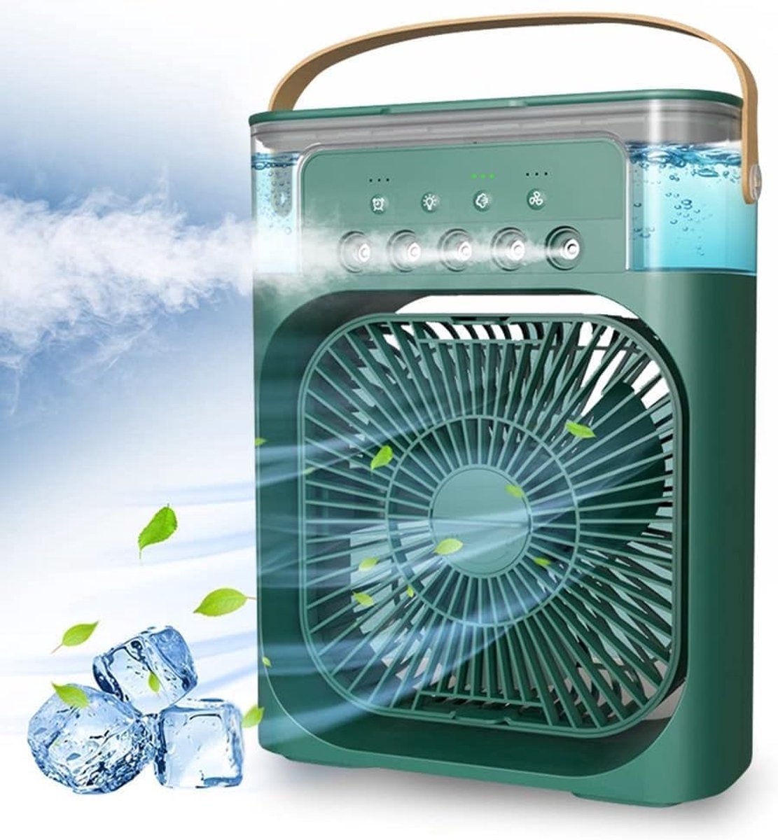 airconditioningsventilator, 4-in-1 persoonlijke mini-koelventilator met waternevel, spray, 3 snelheden, verdampingslucht, koeler, waterventilator, spray, nevel, tafelventilator voor thuis,