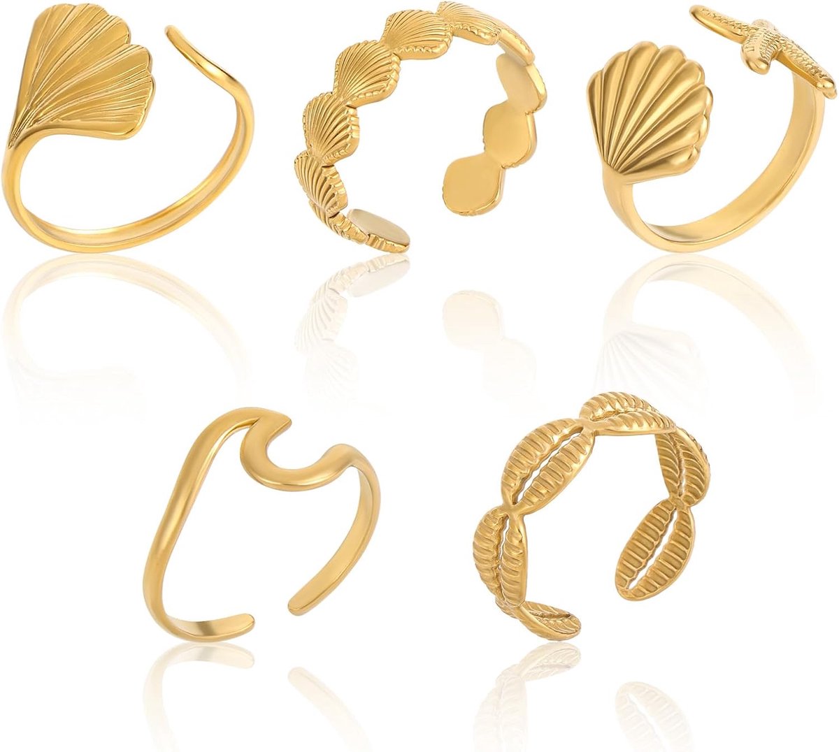 Ringen voor Vrouwen, Stijlvolle Verstelbare Strandachtige Oceaan