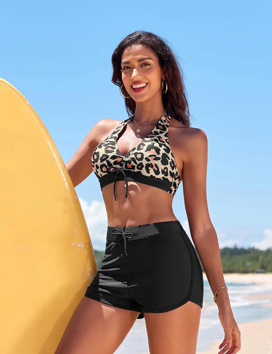 Badpak voor dames, tweedelig, bikini-set, verstelbaar, push-up-beha
