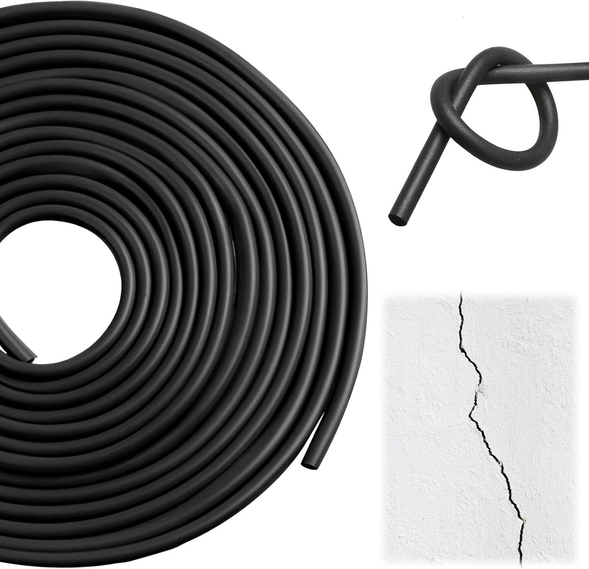Afdichtingsbodem voor buiten, 6 mm x 12 m EPDM-afdichtingskoord van
