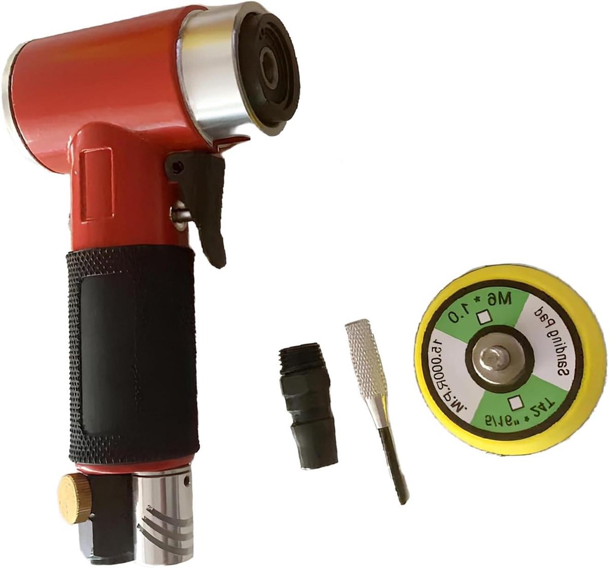 Pneumatische Polijstmachine - Schuurmachine Buffer - Efficiënt Polijsten - Concentrisch Excentrisch Design - 5 cm - Rood