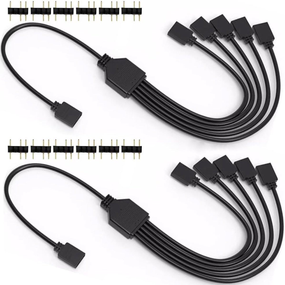 ARGB 1 tot 5 Splitterkabel 5V 3-pins Adresseerbare RGB-Splitter Verlengkabel ARGB LED-Synchronisatiekabel voor Het Verlengen van de ARGB-Ventilatoren of LED-Series van PC