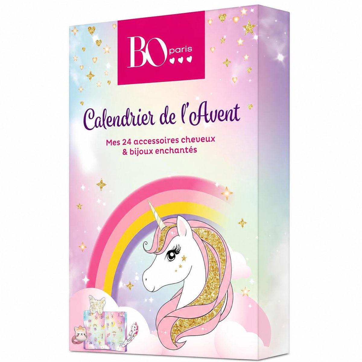 SnelShoppen - Adventskalender Kerstkalender met 24 Haaraccessoires en Betoverende Sieraden voor Meisjes, Perfect Cadeau voor Feestdagen, Kleurvol en L