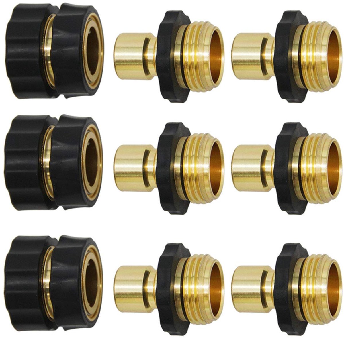 SnelShoppen - 3/4" Tuinslangverbinding Set 9 Stuks - Snelsluitingen voor Tuinslang met Mannelijke en Vrouwelijke Aansluitingen - Duurzaam en Gebruiksv