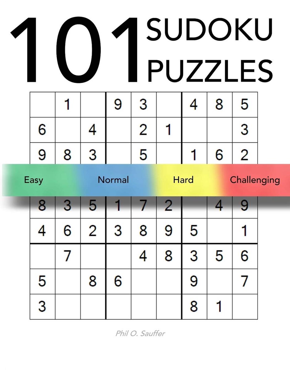 SnelShoppen - 101 Sudoku Puzzels: Makkelijk, Normaal, Moeilijk en Uitdagend - Breintraining voor Volwassenen en Kinderen - Ideaal voor Thuis en Reizen