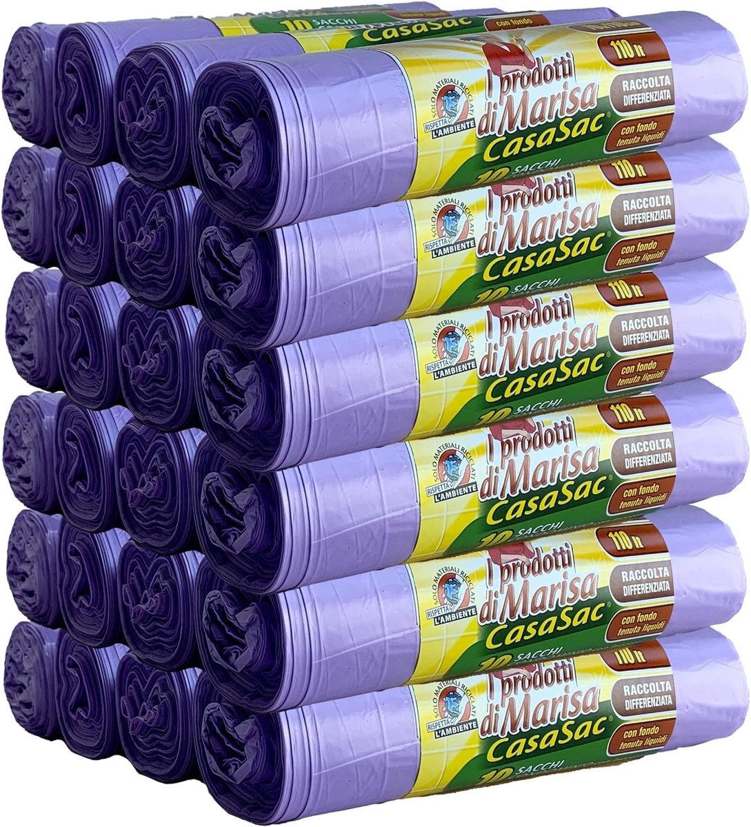 SnelShoppen - Grote Vuilniszakken 110L met Trekkoord, 240 Stuks, 70 x 110 cm, Scheiding van Binnen- en Buitenshuis, Scheurvast en Vloeistofdicht, 24 R