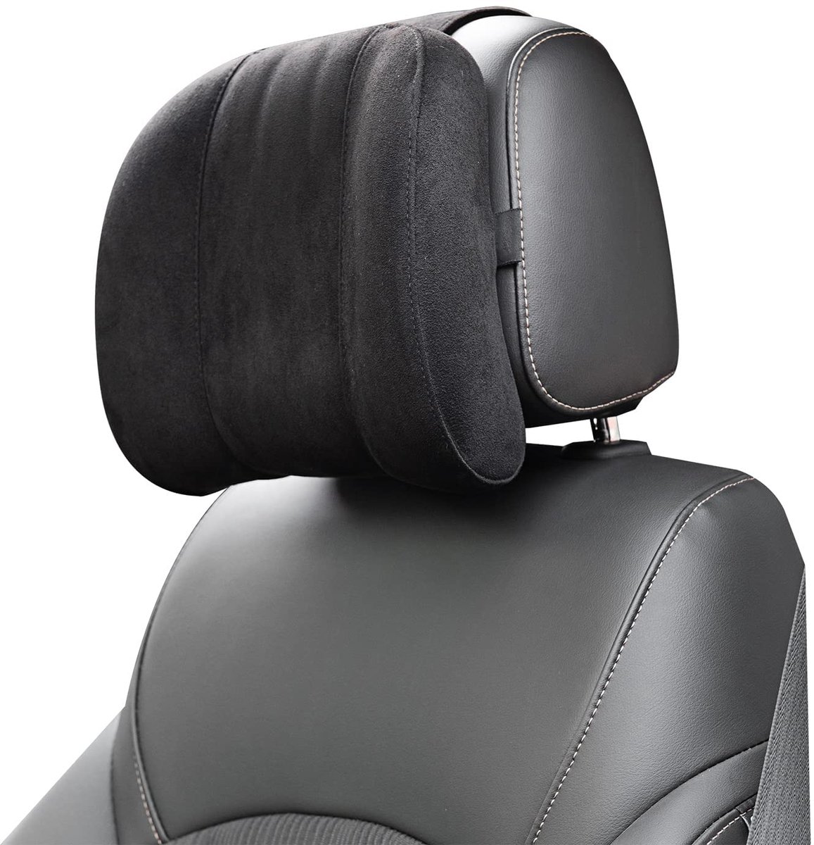 Auto Hoofdsteun Kussen - Auto nekkussen - Nekkussen Autostoel Universeel - Autokussen - Ergonomisch Nekkussen van Memory Foam – Zwart – Comfortabele Neksteun voor Auto - 28x23cm