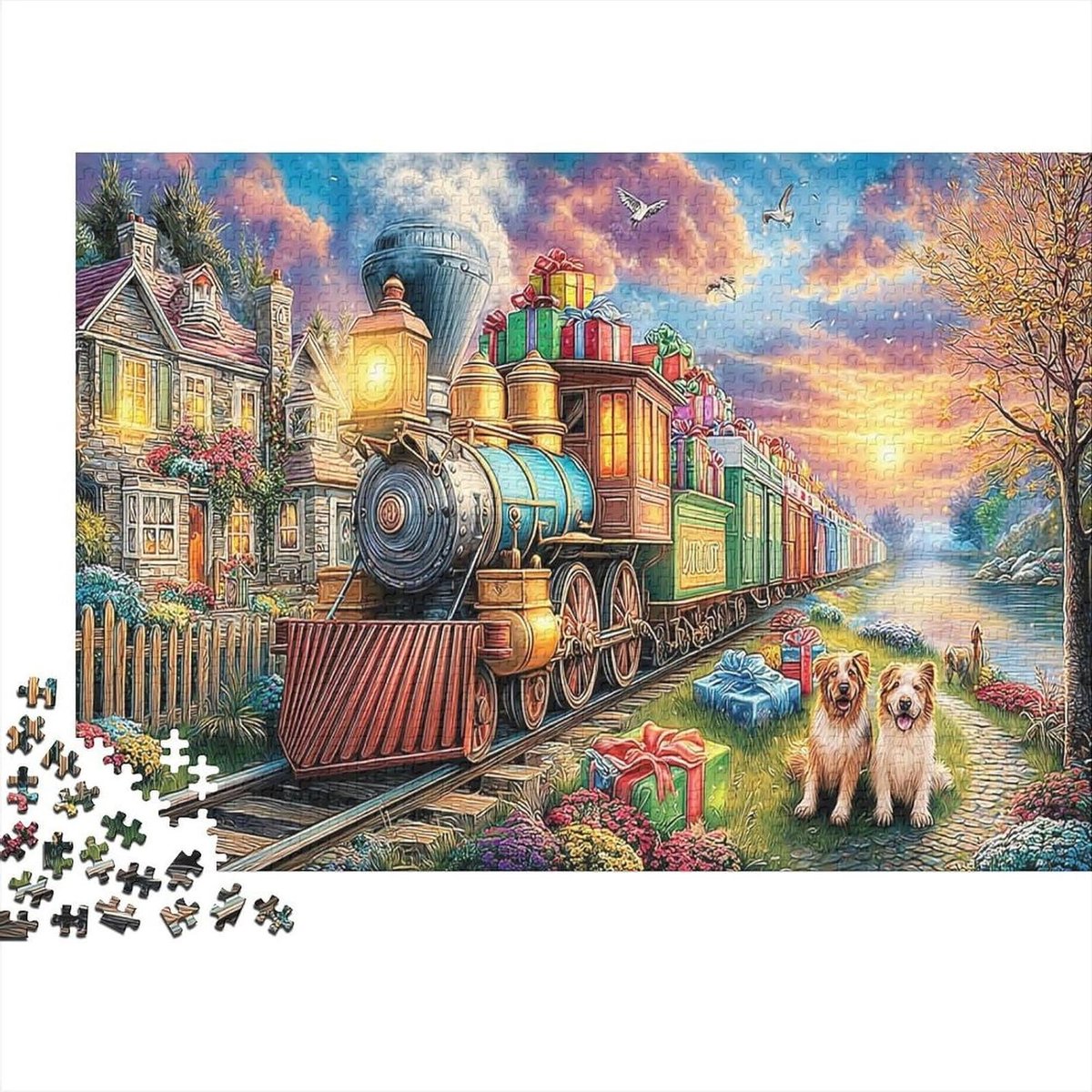 Stoomtrein Puzzel - Landschap Puzzelspel - Ontspanning Thuis - Gerecycled Materiaal - 70 x 50 cm - Niet gespecificeerd