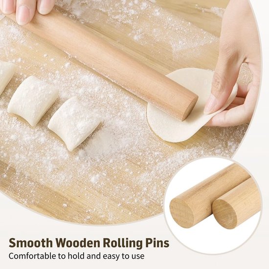 Pastagereedschap Set - Pastamaker Hulpmiddelen - Zelf Pasta Maken - Complete Keukengadget - 6 Delig - Houtkleur — afbeelding 4