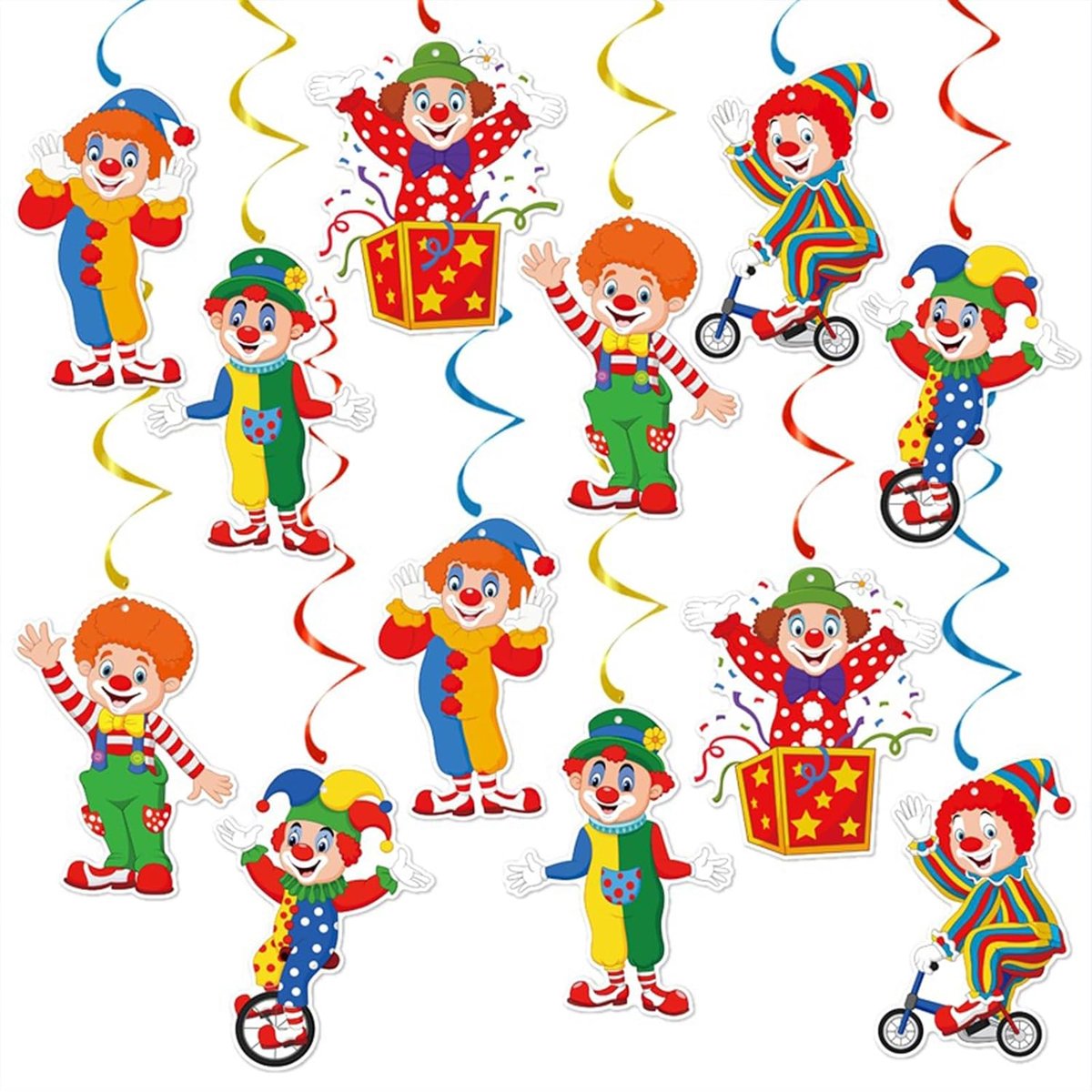 12 Stuks Kölner Karneval Spiraal Decor, Hangende Girlandes Met Circus