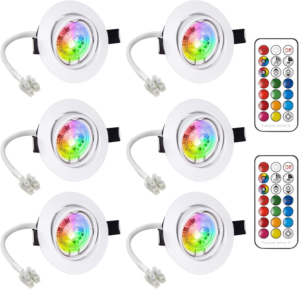 kantelbaar, incl. 6 x 6 W lamp GU10 led plafondspots inbouwspots plafondinbouwverlichting plafondinbouwspot ronde warm wit draaibaar
