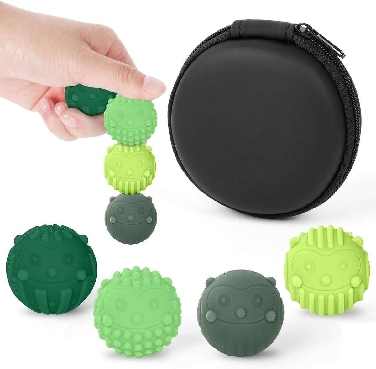Magnetisch Fidget-Speelgoed, 4 Stuks, Siliconen Anti-Stress Ballen, Dierenthema Magneetballen, Fidget-Speelgoed, Vingerspeelgoed voor Autisme, Sensorisch Speelgoeds voor Volwassenen en Jongeren