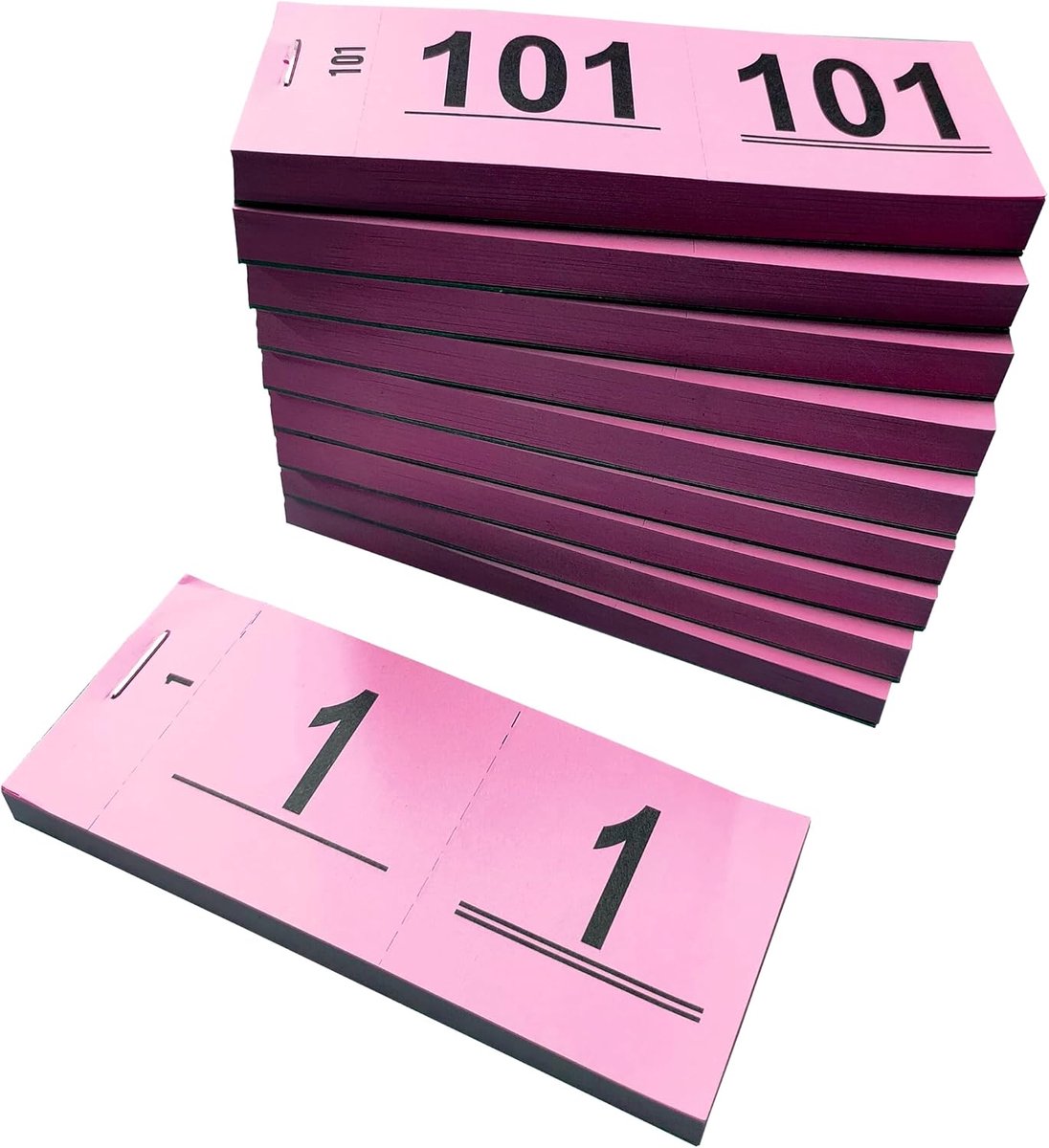 1-1000 - Nummerblocks - Afscheurbare Lootjes roze - Dula