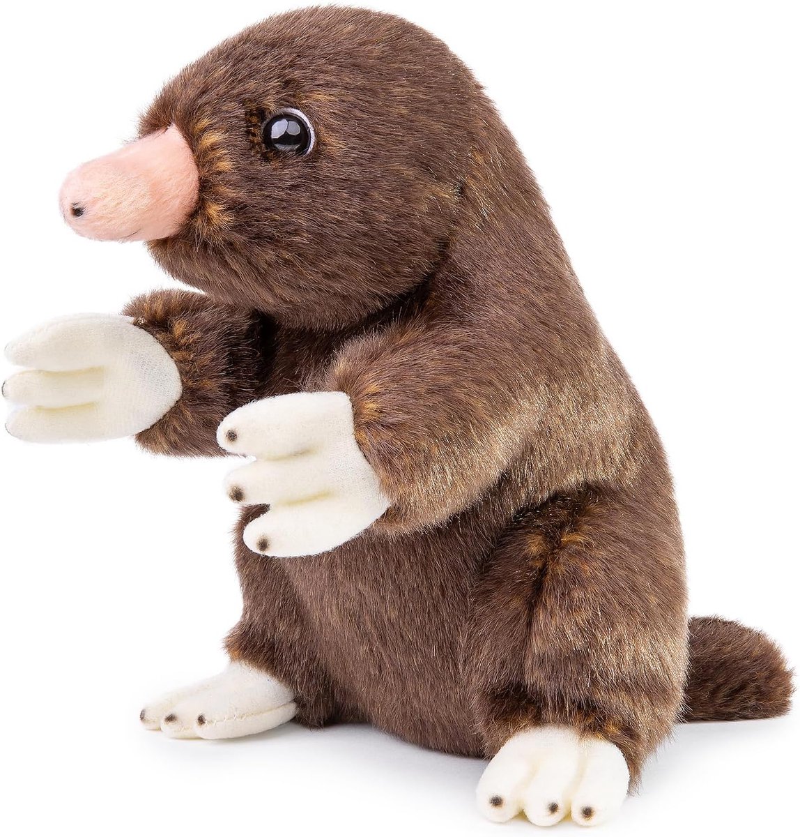 lilizzhoumax Mol-pluche 20 cm, gesimuleerd dier, Kawaii MOL-pluche, realistisch MOL-pluche speelgoed voor wilde dieren, cadeau voor vrienden en kinderen, kleurrijk knuffeldier, bruin