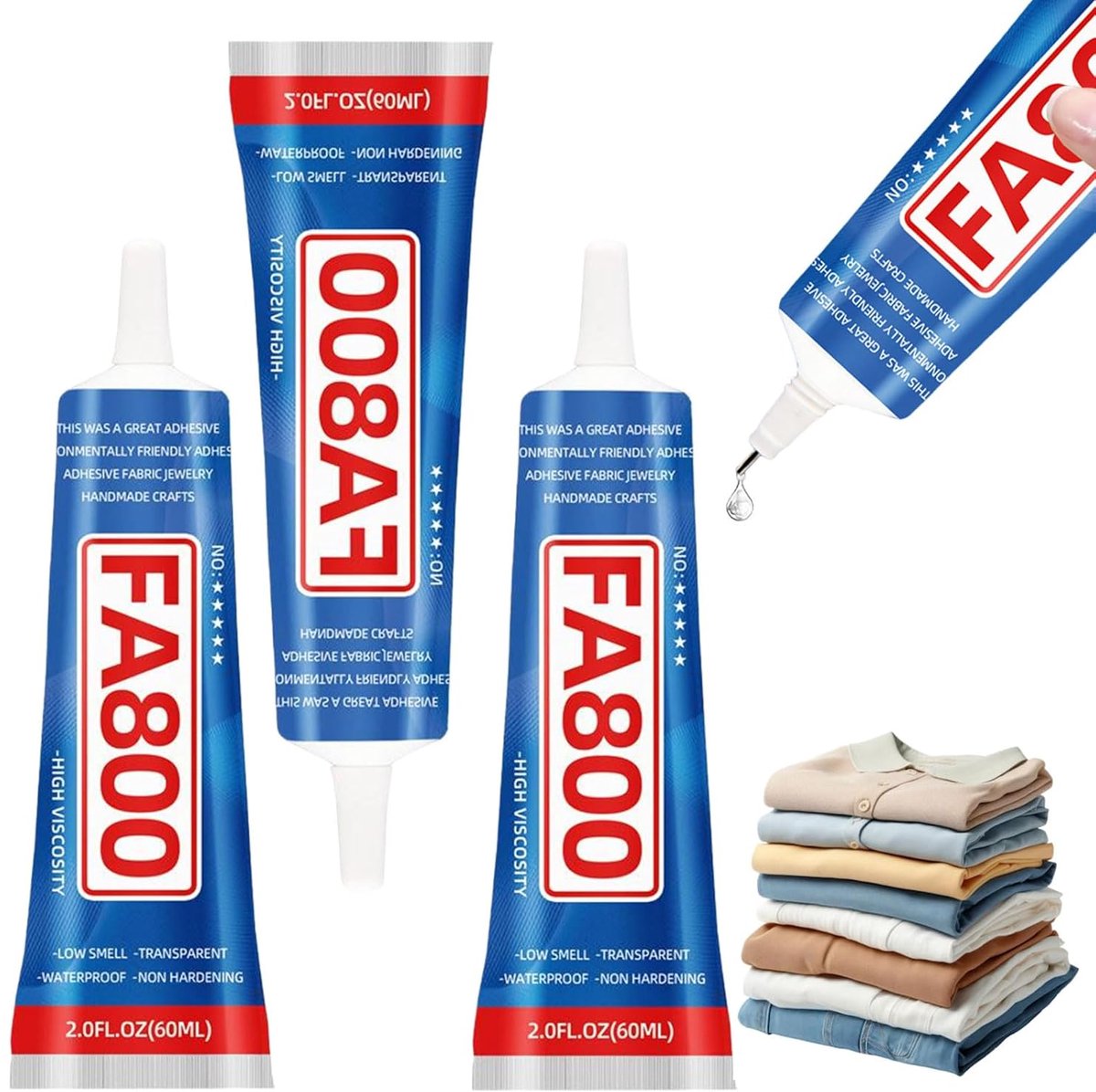 Textiellijm, machinewasbaar, 60 ml, textiellijm, extra sterk, machinewasbaar polyester, reparatielijm voor stoffen - ShopVlot