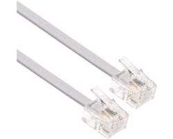 5m RJ11 kabel ADSL Verlengsnoer Telefoonkabel Telefoonstekker Hoge Snelheid BT Internet Breedband Male to Male Router en Modem naar RJ11 Telefoonaansluiting, Microfilter, Vaste lijn Draad (Wit)