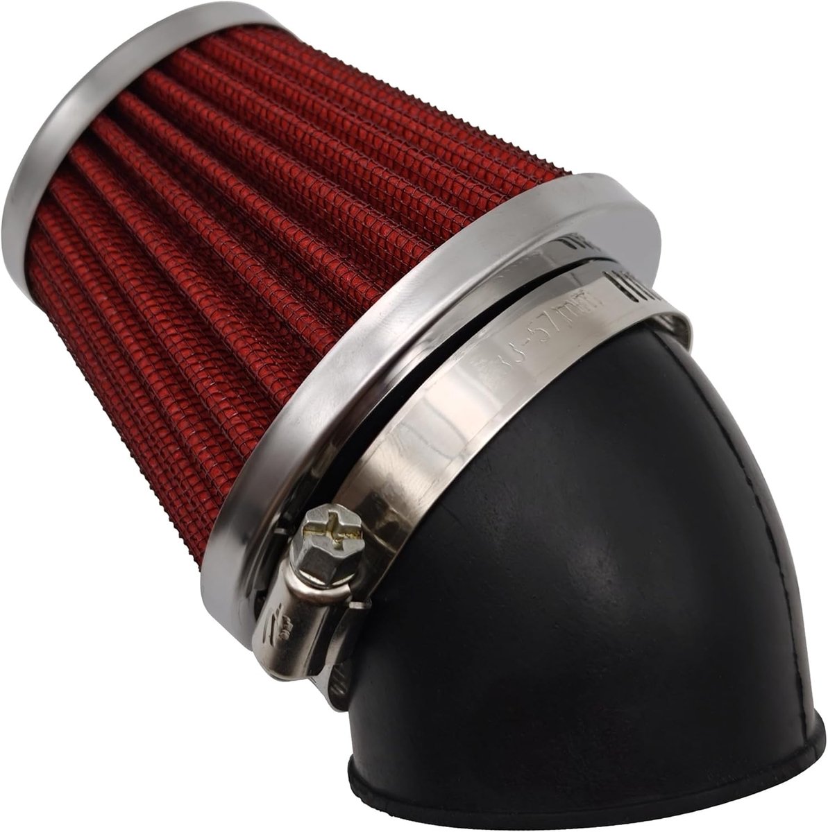 Powerfilter 48mm Open Luchtfilter 45 Graden Universeel Geschikt | voor BTC Riva Tomos A35 Piaggio Zip Gy6 50cc 125cc Scooter Brommer Pitbike Quad, Conische Bromfiets Sportluchtfilter