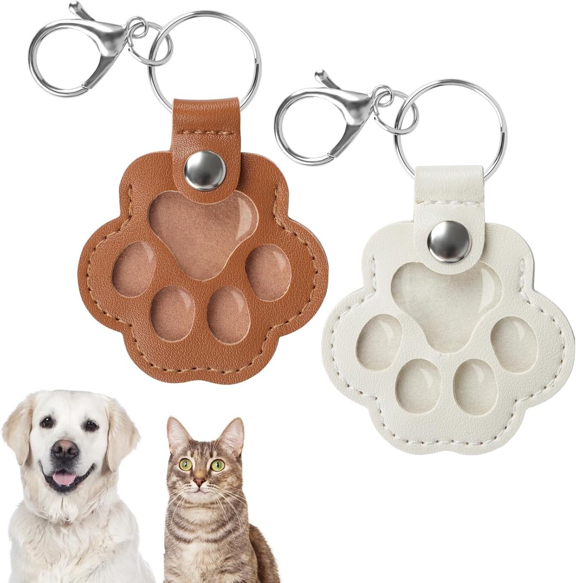 2 stuks dierenbont aandenken sleutelhangers voor hond kat