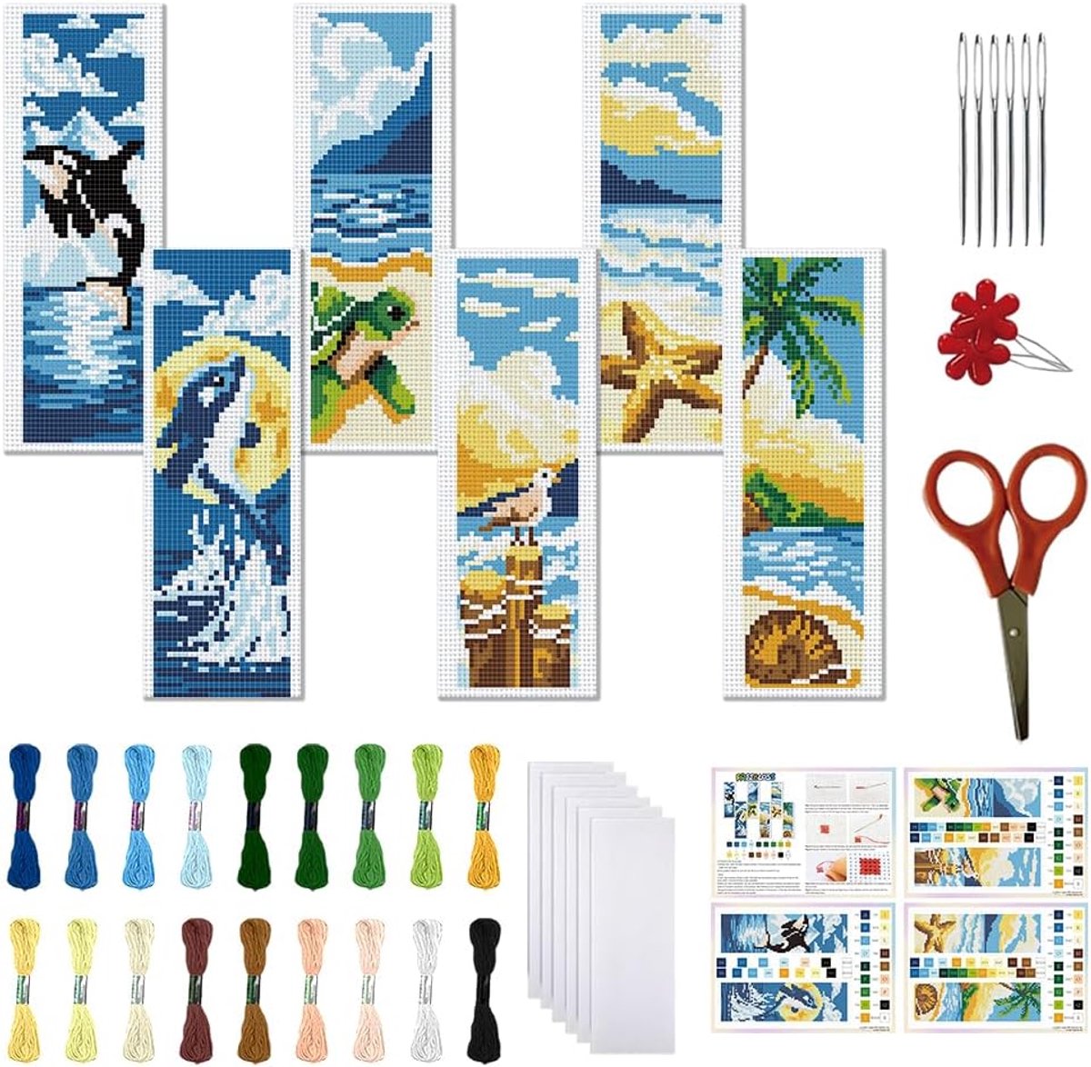 Kits voor Beginner Oceaan Thema Gestempeld Kruissteek Kit Diy