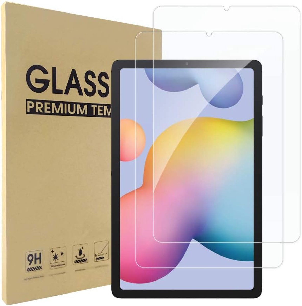 2-pack schermbeschermer compatibel met Samsung Galaxy Tab S6 Lite 10.4, gehard glas schermbeschermer vervanging voor Samsung Tab S6 Lite 10.4, film helder [9H hardheid] [Bubble Free]