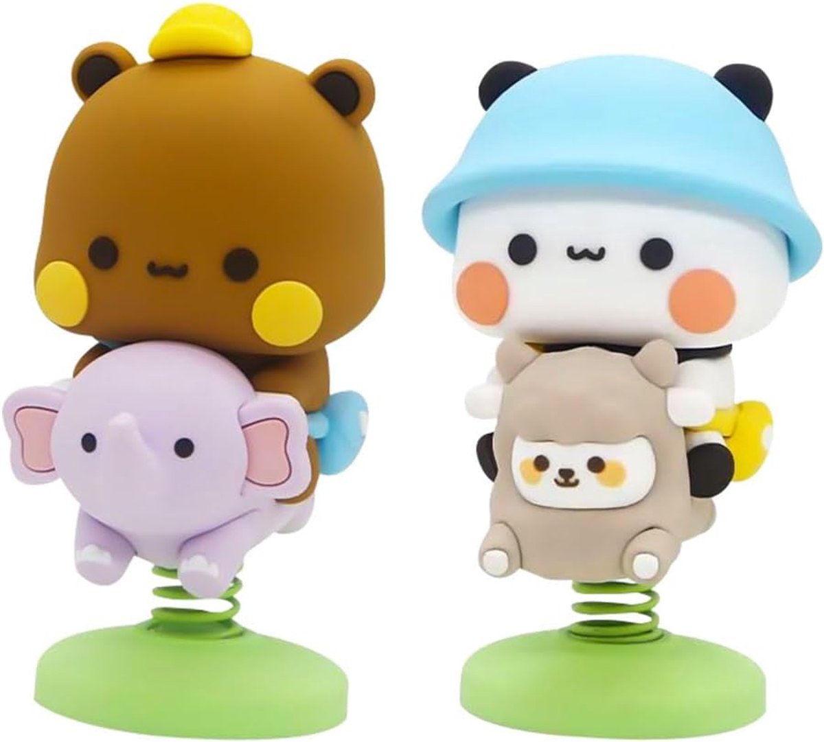 Dudu wiebelfiguur auto, 2 stuks wiebelkopfiguur, knuffeldier, wiebelfiguur, dashboard, interieurdecoratie, panda-cadeau