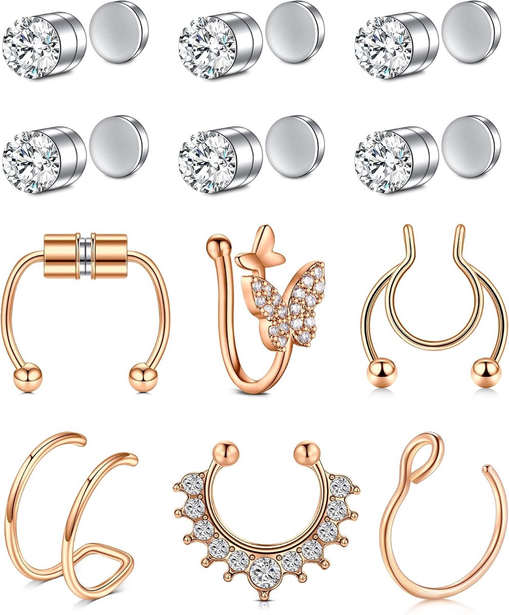 incaton Nep neus septum ring roestvrij staal nep septum ringen