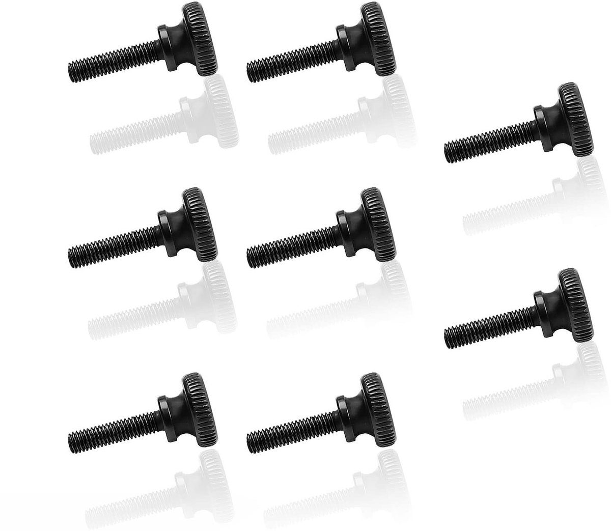 8 stuks Rändelschraube, M5 x 20 mm vleugelbouten met platte kop, vleugelschroeven voor mechanische apparaten, instrumentatie, huishoudelijke apparaten