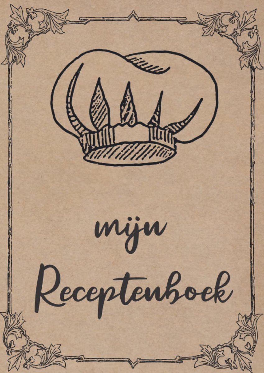 Recepten invulboek A4 - Vintage ontwerp - Leeg kookboek - Schrijf tot 125 favoriete gerechten - ShopVlot